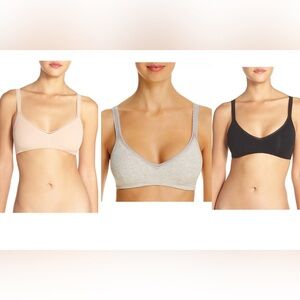 (3) On Gossamer Cabana Cotton Blend Stretch Bralette
